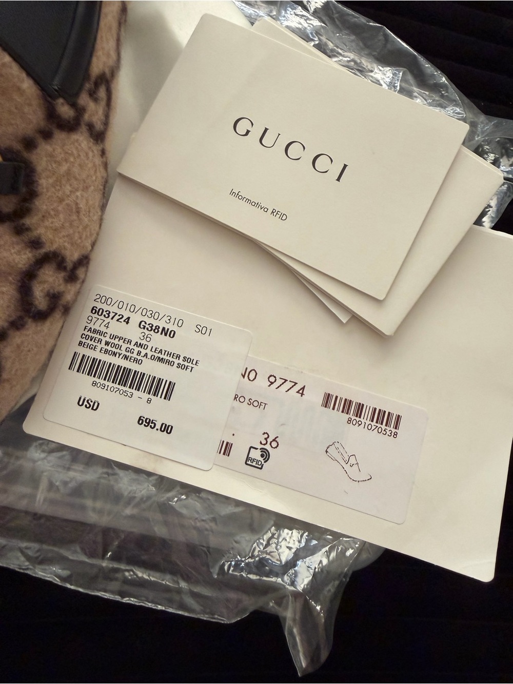 Gucci GG Wool Loafers - Picture 9 of 9